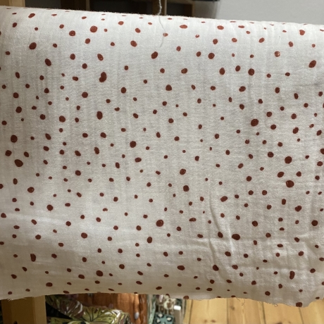 Musselin Stoff Dots | Punkte | Meterware | Öko Tex 100