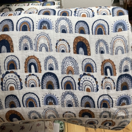 Musselin Stoff Regenbogen | Meterware | Öko Tex 100