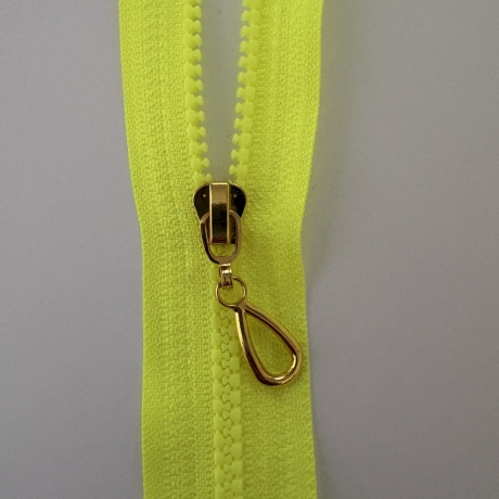Reißverschluss 3mm neongelb & Zipper silber gold schwarzsilber
