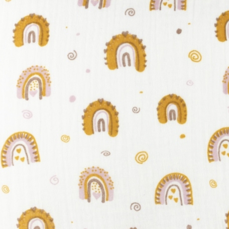 Musselin Stoff Regenbogen | Meterware | Öko Tex 100
