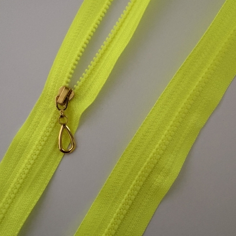 Reißverschluss 3mm neongelb & Zipper silber gold schwarzsilber