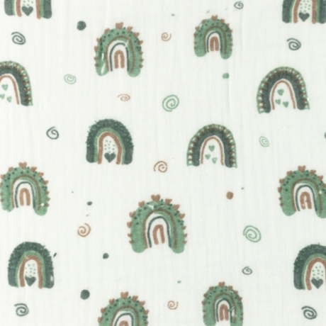 Musselin Stoff Regenbogen | Meterware | Öko Tex 100
