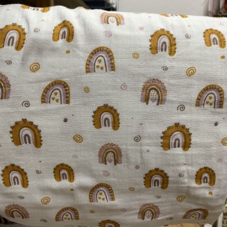 Musselin Stoff Regenbogen | Meterware | Öko Tex 100