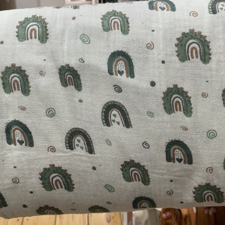 Musselin Stoff Regenbogen | Meterware | Öko Tex 100