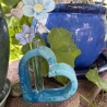Herzvase aus Epoxidharz mit Kunststoff-Reagenzglas – Handmade 
