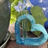 Herzvase aus Epoxidharz mit Kunststoff-Reagenzglas – Handmade 