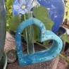 Herzvase aus Epoxidharz mit Kunststoff-Reagenzglas – Handmade 