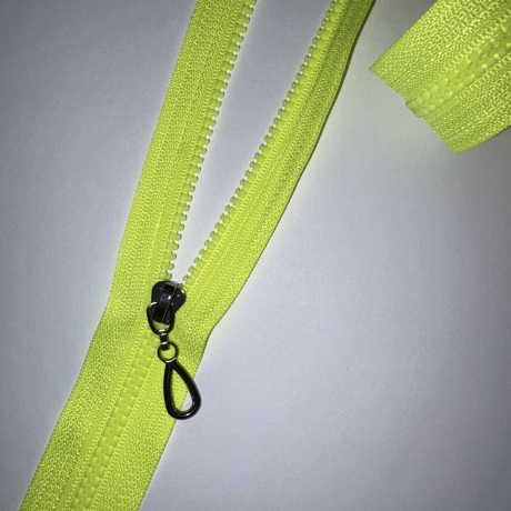 Reißverschluss 3mm neongelb & Zipper silber gold schwarzsilber