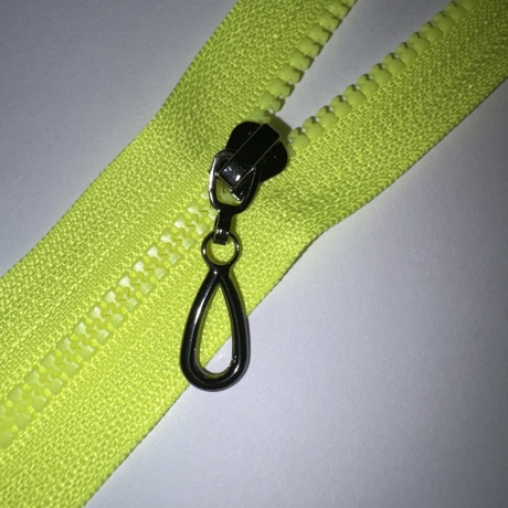 Reißverschluss 3mm neongelb & Zipper silber gold schwarzsilber