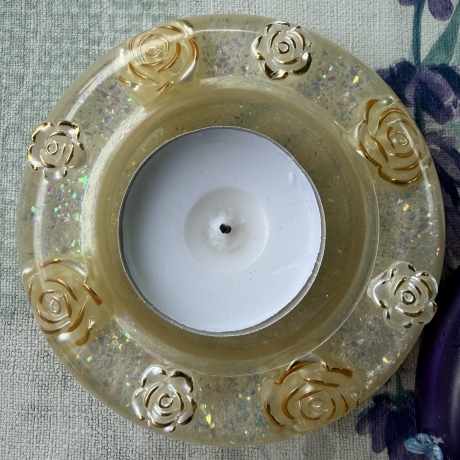 Handmade Teelichthalter Set aus Epoxidharz – Geschenkiee 
