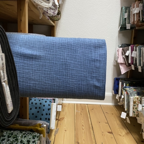 Musselin Stoff Dirty Wash | Blau | Meterware | Öko Tex 100