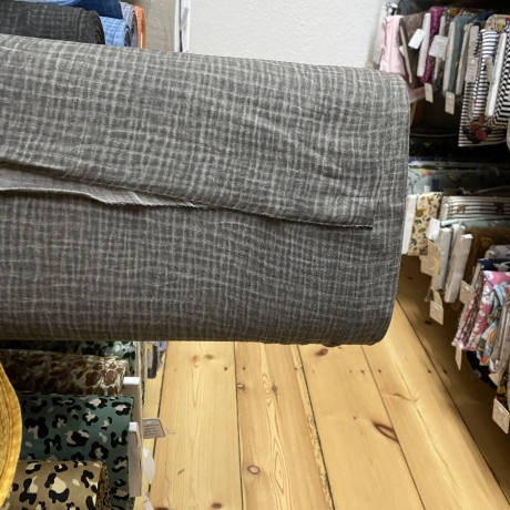 Musselin Stoff Dirty Wash | Taupe Grau | Meterware | Öko Tex 100