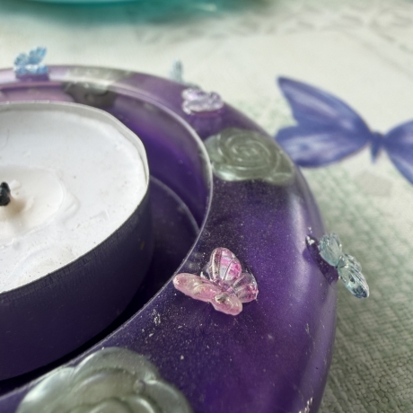 Handmade Teelichthalter Set aus Epoxidharz – Geschenkiee 