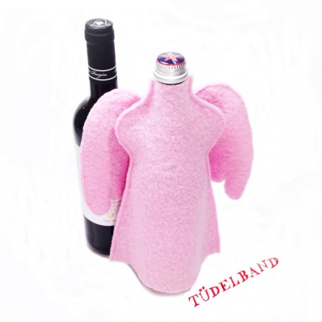Flaschenengel Flaschenkleid Tischdeko...rosa...