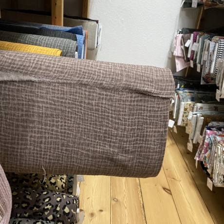 Musselin Stoff Dirty Wash | Mauve | Meterware | Öko Tex 100
