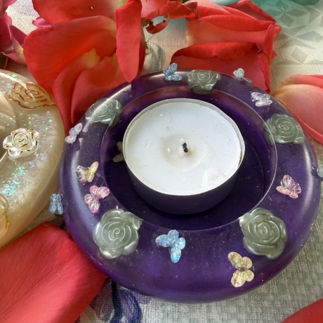 Handmade Teelichthalter Set aus Epoxidharz – Geschenkiee 