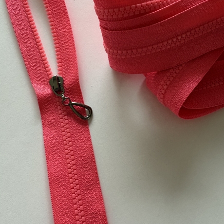 Reißverschluss 3mm neonrosa & Zipper silber gold schwarzsilber
