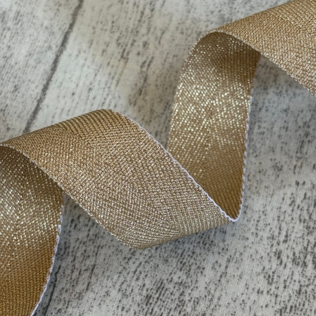 metallisiertes Gurtband in Glitzer-Optik 30 mm - gold