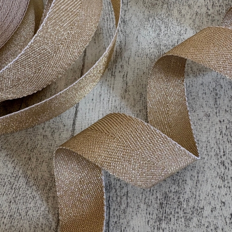 metallisiertes Gurtband in Glitzer-Optik 30 mm - gold