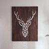 Hirsch, Wandbild, String Art mit Flächen, 80 x 60 cm