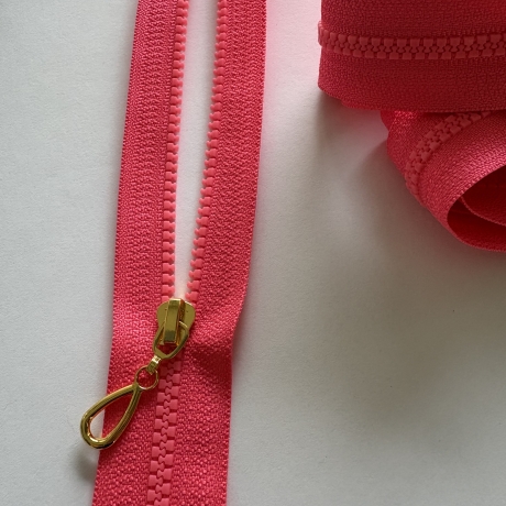 Reißverschluss 3mm neonrosa & Zipper silber gold schwarzsilber
