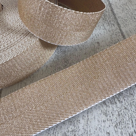metallisiertes Gurtband in Glitzer-Optik - gold 40 mm