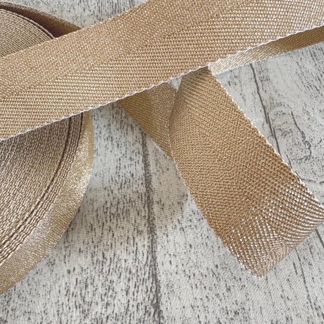 metallisiertes Gurtband in Glitzer-Optik - gold 40 mm