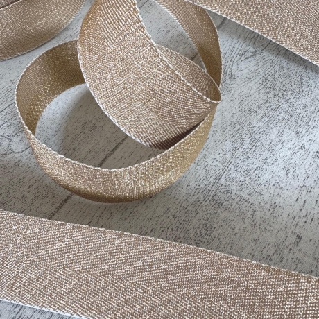 metallisiertes Gurtband in Glitzer-Optik - gold 40 mm