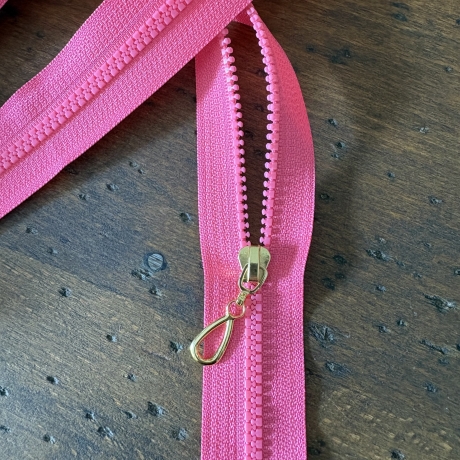 Reißverschluss 3mm neonrosa & Zipper silber gold schwarzsilber