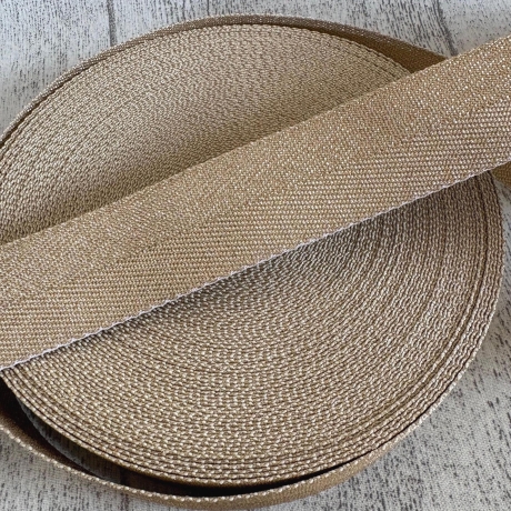 metallisiertes Gurtband in Glitzer-Optik - gold 40 mm