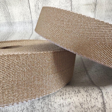 metallisiertes Gurtband in Glitzer-Optik - gold 40 mm