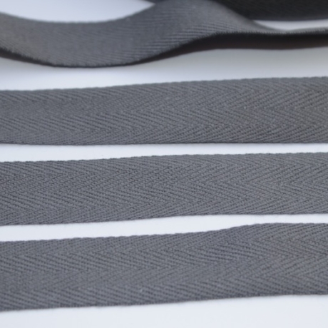 Köperband Baumwolle 20 mm dunkelgrau Nahtband grau