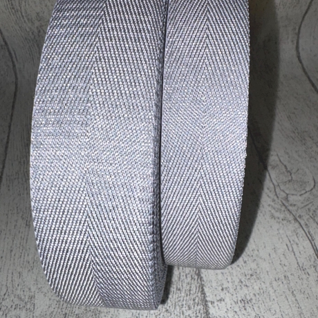 metallisiertes Gurtband in Glitzer-Optik 40 mm silber
