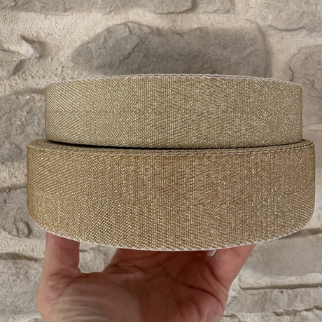 metallisiertes Gurtband in Glitzer-Optik 30 mm - gold