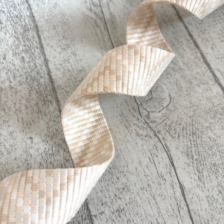 Gurtband Geo Muster ecru beige natur 38 mm Geometrie Zacken