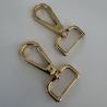 2x Karabinerhaken 25 mm gold rosAgold flach formschön 