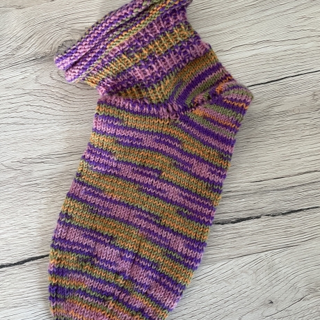 Handgestrickte Socken mit doppeltem Rollrand Gr. 37/38