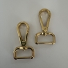 2x Karabinerhaken 25 mm gold rosAgold flach formschön 