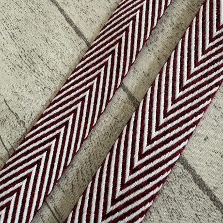 Gurtband Zickzack Design Fischgrät Muster 30 mm bordeaux meliert