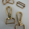 SET 25 mm gold rosAgold Karabinerhaken + D-Ringe + Schieber