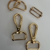 SET 25 mm gold rosAgold Karabinerhaken + D-Ringe + Schieber