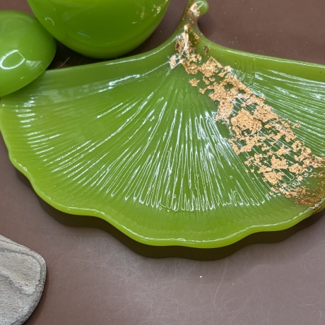 Handmade Epoxidharz Set in leuchtendem Apfelgrün 