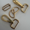 SET 25 mm gold rosAgold Karabinerhaken + D-Ringe + Schieber