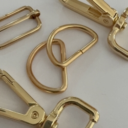 SET 25 mm gold rosAgold Karabinerhaken + D-Ringe + Schieber