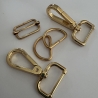 SET 25 mm gold rosAgold Karabinerhaken + D-Ringe + Schieber