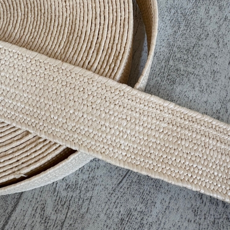 elastisches Band in Bastoptik 38 - 40 mm ecru Taschenband RE
