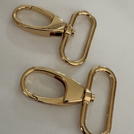 2x Karabinerhaken 40 mm / 38 mm gold rosAgold formschön