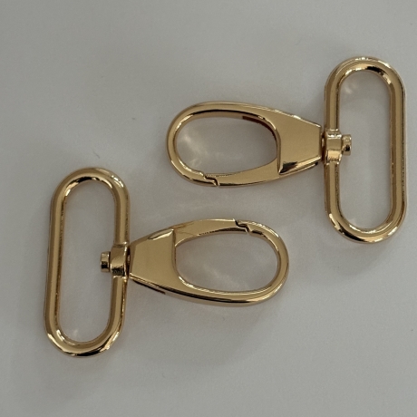 2x Karabinerhaken 40 mm / 38 mm gold rosAgold formschön