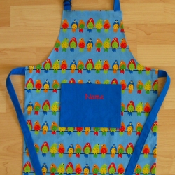 Kinderschürze - Vögel - auf Wunsch personalisiert