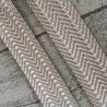 Gurtband Fischgrät ecru & natur doppelt Zickzack Muster 38 mm